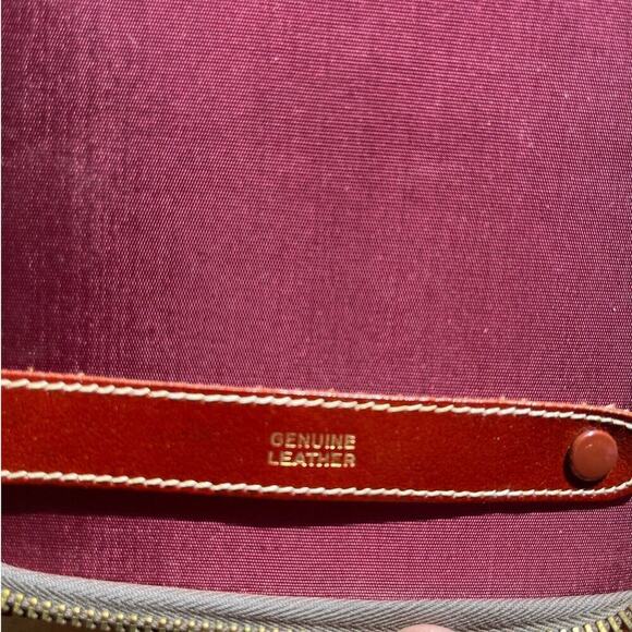 Vintage Men's Red Tone Leather Neck Tie Holder.Genuine Leather. Stitched. Travel - Picture 5 of 9